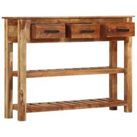 Dressoir met 3 lades 110x30x80 cm massief hout - thumbnail
