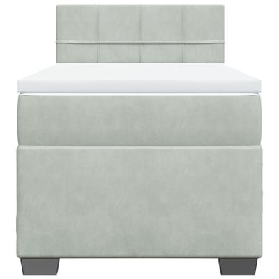 Boxspring met matras fluweel lichtgrijs 80x200 cm