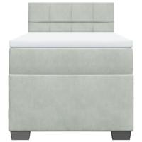 Boxspring met matras fluweel lichtgrijs 100x200 cm - thumbnail