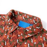 Kinderoverhemd met vossenprint 140 lichtroestkleurig - thumbnail