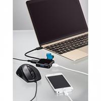 Hama 4-poorts USB Type-C Hub (tot 5 Gbit/s, geïntegreerde USB-kabel) zwart - thumbnail