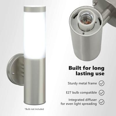 VidaXL Buiten wandlamp 2 pcs zilver 15 x 7,5 x 33 cm