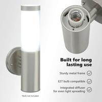 VidaXL Buiten wandlamp 2 pcs zilver 15 x 7,5 x 33 cm - thumbnail