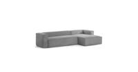 Kave Home Loungebank 'Blok' Rib, Rechts 330cm, kleur Donkergrijs - thumbnail