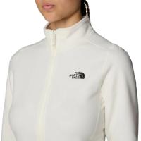 The North Face 100 Glacier Full Zip Fleece Dames White Dune/NPF L - thumbnail