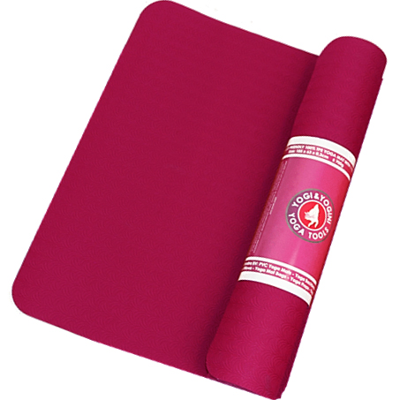Yogi & Yogini Yogamat TPE Rood/Zwart 3 mm - 185 x 63 cm
