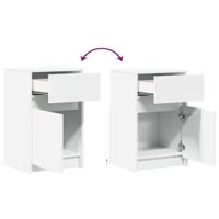 Nachtkastjes met LED-verlichting 2 st bewerkt hout wit - thumbnail