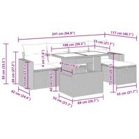 6-delige Loungeset met kussens poly rattan beige - thumbnail