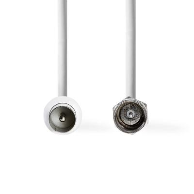 Nedis CSGP41800WT100 Satelliet- En Antennekabel F-male Iec (coax) Male Vernikkeld 75 Ohm Dubbel Afgeschermd 10.00 M Rond Pvc Wit Polybag