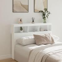 Hoofdbordkast met LED-verlichting 140x17x102 cm wit - thumbnail