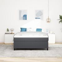 Boxspring bed Donkergrijs en Wit 203 x 140 x 60 cm - thumbnail