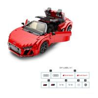 Audi R8 Spyder 1:14 bouwstenen/bouwset - Rood - thumbnail