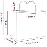 VidaXL Papieren zakken 250 st met hengsels 32x22x24 cm blauw - thumbnail