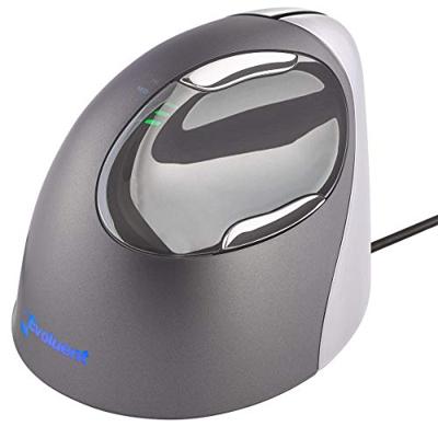 Evoluent Vertical Mouse 4 VM4L Linkshandigen Ergonomische muis Optisch Ergonomisch Grijs, Zilver Evoluent Vertical Mouse 4 VM4L Linkshandigen Ergonomische muis Optisch Ergonomisch Grijs, Zilver