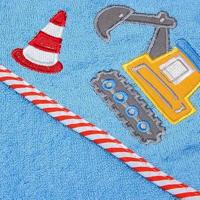 Playshoes badponcho graafwerken junior 100 cm katoen blauw maat L - thumbnail