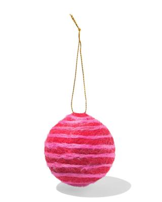 HEMA Kersthanger ⌀6cm vilt bal rood-ecru (multi)