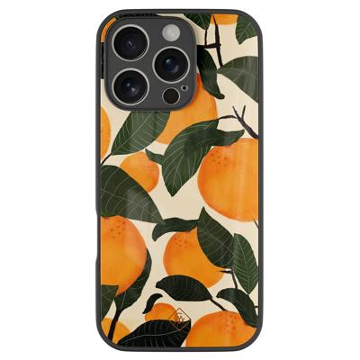 iPhone 16 Pro glazen hardcase - Orange garden