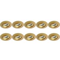 Kantelbare GU10 Inbouwspot Set - 10 stuks - Goud Aluminium - Ø92mm - thumbnail