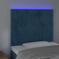 Hoofdbord LED 100x5x118/128 cm fluweel donkerblauw - thumbnail