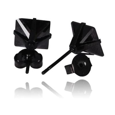 LGT JWLS Classic Stud Oorbellen Vierkant - Zwart-4mm