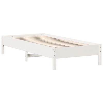 Bedframe zonder matras massief grenenhout wit 90x190 cm