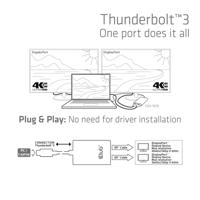 CLUB3D Thunderbolt© 3 naar Displayport© 1.2 Dual Monitor 4K 60Hz - thumbnail