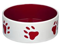 Trixie voerbak hond food keramiek wit / zwart - thumbnail