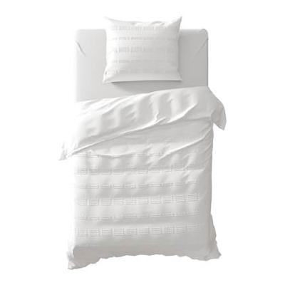 Yellow Kazo dekbedovertrek - 1-persoons (140x200/220 cm + 1 sloop) - Percal katoen - Wit