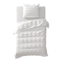 Yellow Kazo dekbedovertrek - 1-persoons (140x200/220 cm + 1 sloop) - Percal katoen - Wit - thumbnail