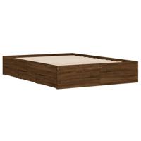 Bedframe met lades bewerkt hout bruin eikenkleur 120x190 cm - thumbnail