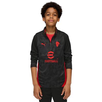 PUMA AC Milan Trainingstrui 1/4-Zip 2025-2026 Kids Zwart Rood