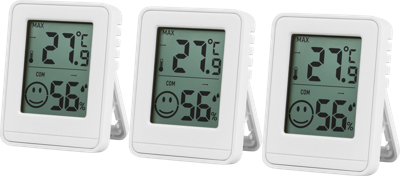 LIVARNO Set van 3 hygro- en thermometers (Wit) LIVARNO Set van 3 hygro- en thermometers (Wit)