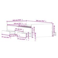 Bedframe hoofd- en voeteneinde bruin eikenkleur 100x200 cm - thumbnail