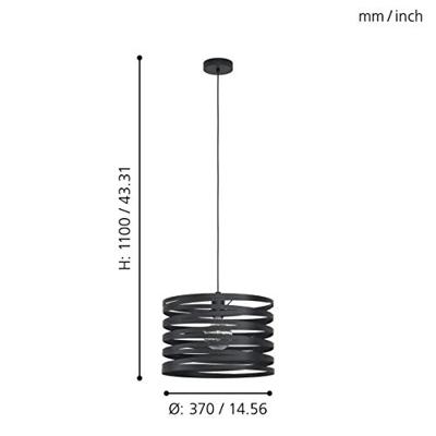 Eglo Zwarte hanglampCremella Ø 37cm - 99345