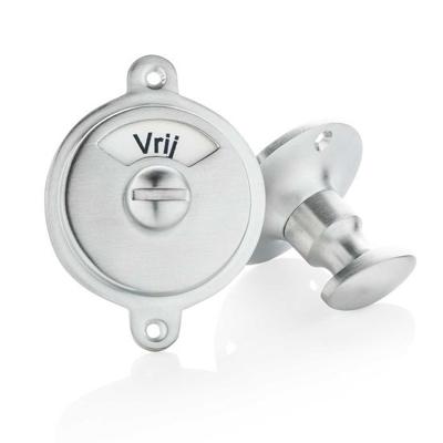 De Oude Deurklink WC Slot mat geborsteld nikkel vrij-bezet plaat draaiknop rond rozet