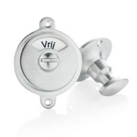 De Oude Deurklink WC Slot mat geborsteld nikkel vrij-bezet plaat draaiknop rond rozet - thumbnail