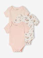 Set van 3 body's baby korte mouwen lichtroze - thumbnail