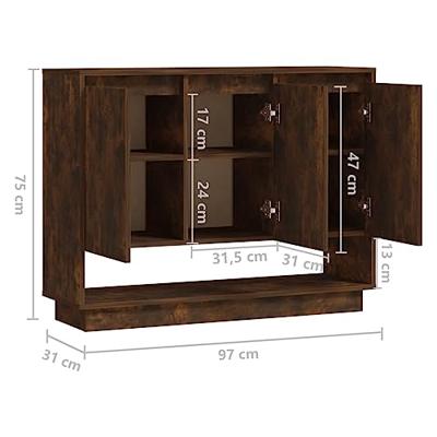 Dressoir 97x31x75 cm spaanplaat gerookt eikenkleurig