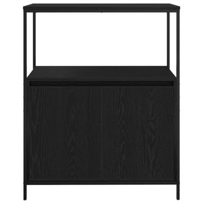 Badkamermeubel met planken 76,5x35x95 cm zwart eikenkleurig