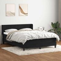 Boxspring met matras fluweel zwart 140x210 cm - thumbnail