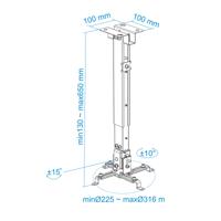 Kantelbare Plafondondersteuning voor Projector TooQ PJ2012T-B 20kg 13 - 65 cm -15º/+15º - thumbnail