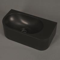 Fontein Luca Sanitair Wand 40x21.5x12 cm Solid Surface Zonder Kraangat Antraciet Rechts Luca Sanitair - thumbnail