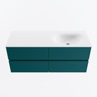 MONDIAZ VICA 120cm badmeubel onderkast Smag 4 lades. Wastafel MOON rechts 1 kraangat, kleur Talc. - thumbnail