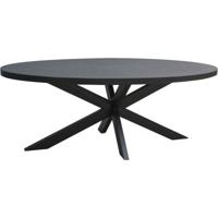 Livingfurn Ovale Eettafel 'Kala' Mangohout, 160 x 90cm, kleur zwart - thumbnail