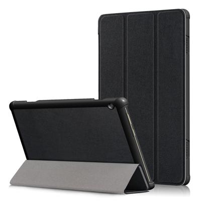 Lunso - Lenovo Tab M10 Gen 1 - Tri-Fold Bookcase hoes - Zwart Lunso - Lenovo Tab M10 Gen 1 - Tri-Fold Bookcase hoes - Zwart