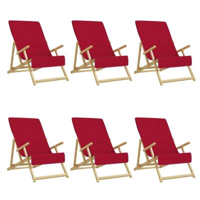 VidaXL Strandhanddoeken 6 st 400 g/m² 60x135 cm stof bordeauxrood