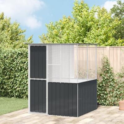 vidaXL Vogelkooi 215x78x200 cm gegalvaniseerd staal antraciet