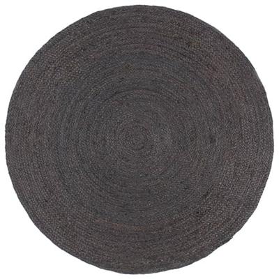 VidaXL Vloerkleed handgemaakt rond 180 cm jute donkergrijs