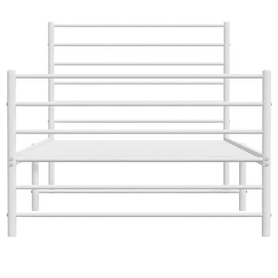 Bedframe met hoofd- en voeteneinde metaal wit 100x190 cm