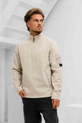 Malelions Sherpa Half Zip Sweater Heren Beige - Maat M - Kleur: Beige | Soccerfanshop